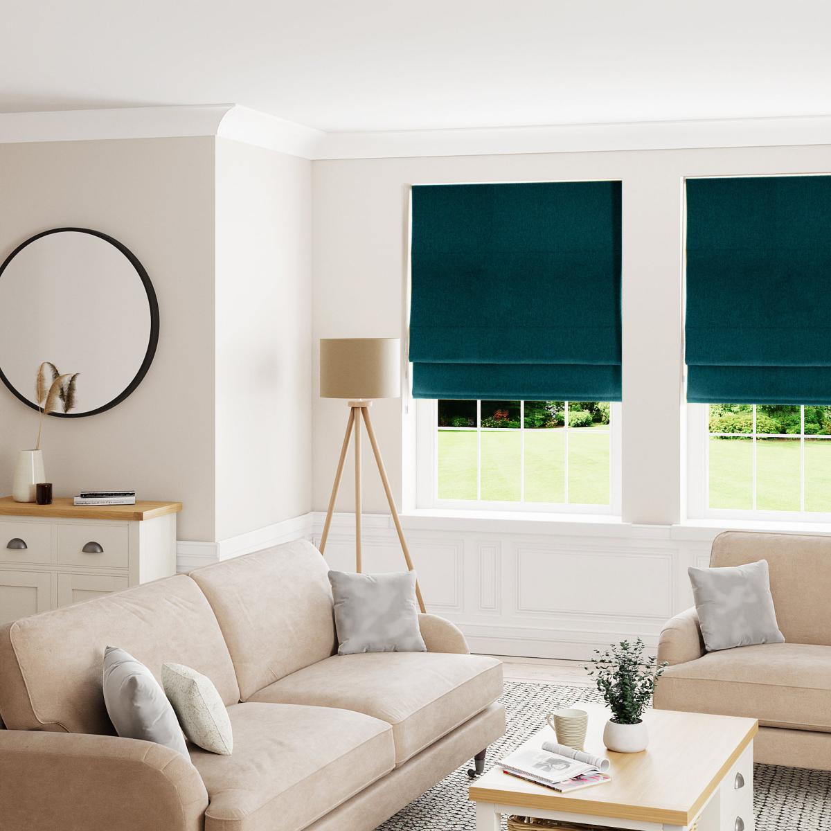 Luna Peacock Blackout Roman Blind Green – image 2