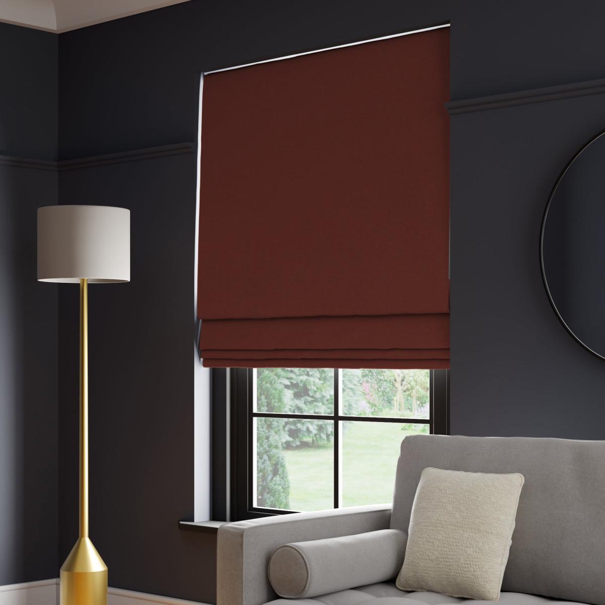 Panama Cotton Made to Measure Roman Blind Panama Mocha – image 1