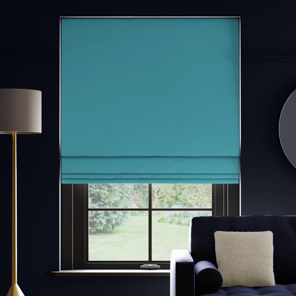 Panama Cotton Made to Measure Roman Blind Panama Cornflower – image 2