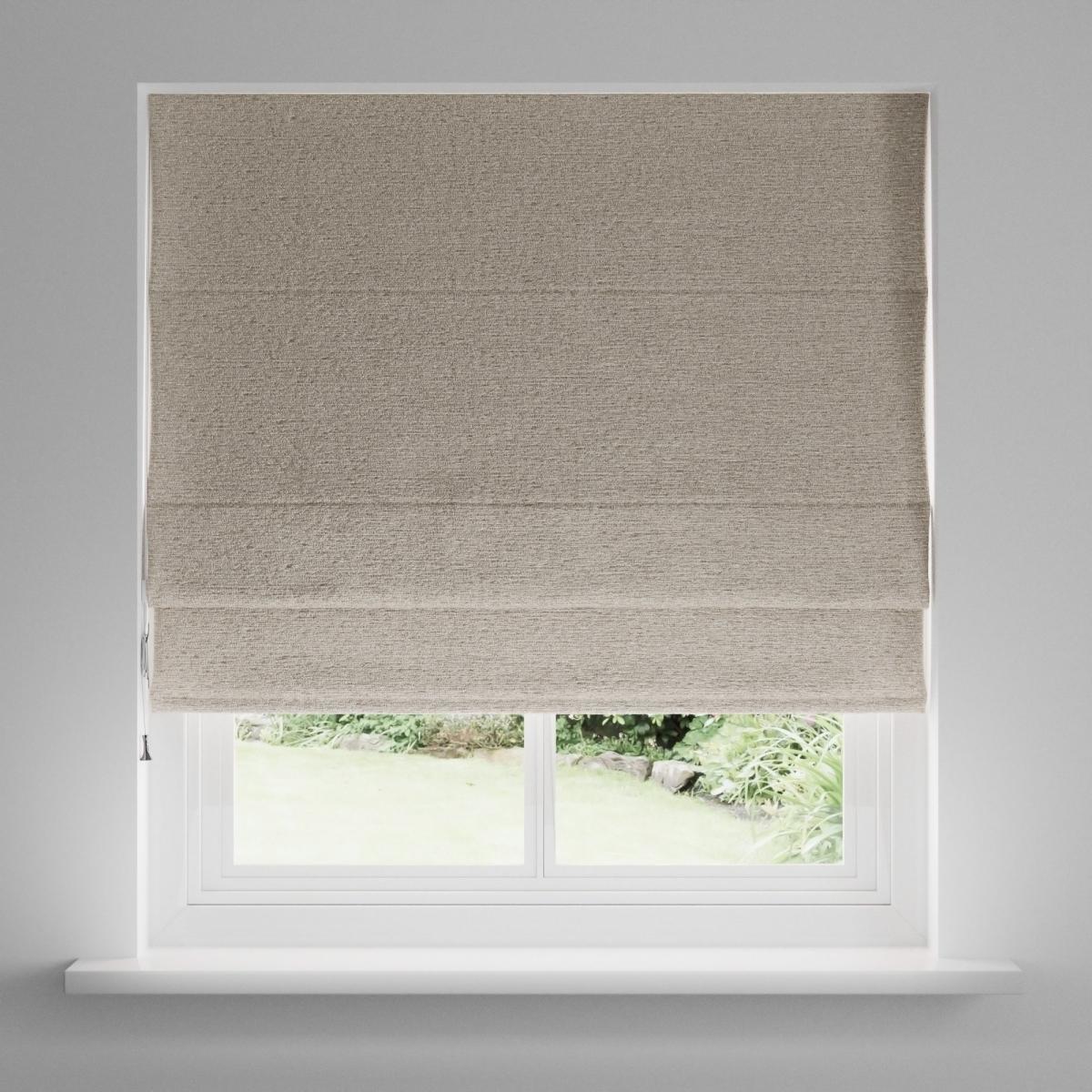 Textured Chenille Mushroom Roman Blind Cream – image 3