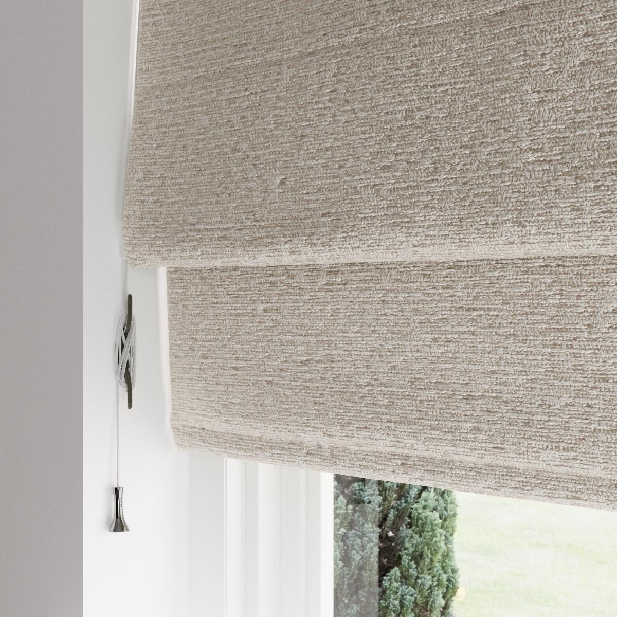 Textured Chenille Mushroom Roman Blind Cream – image 4