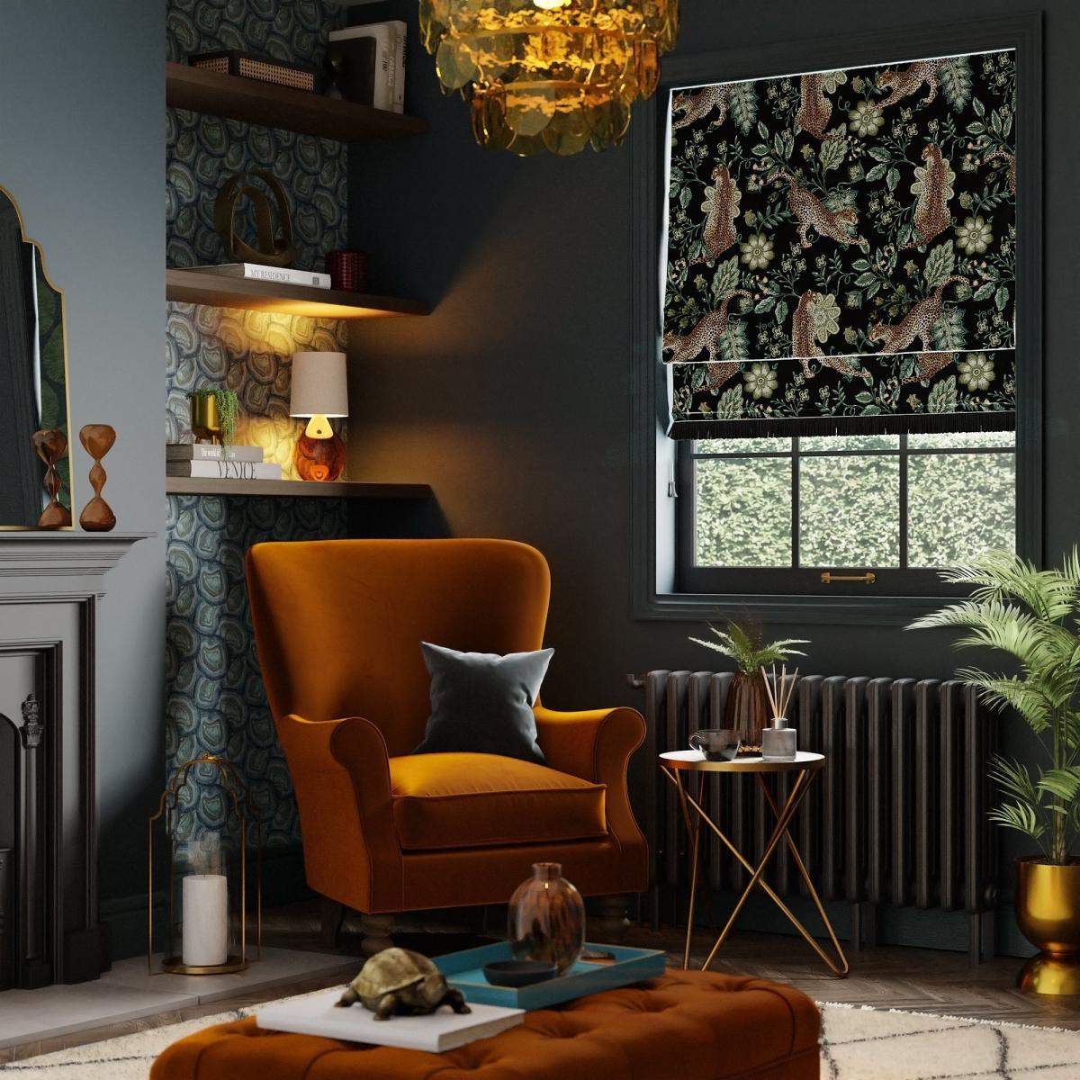 Paradise Cheetah Green Roman Blind Green – image 1