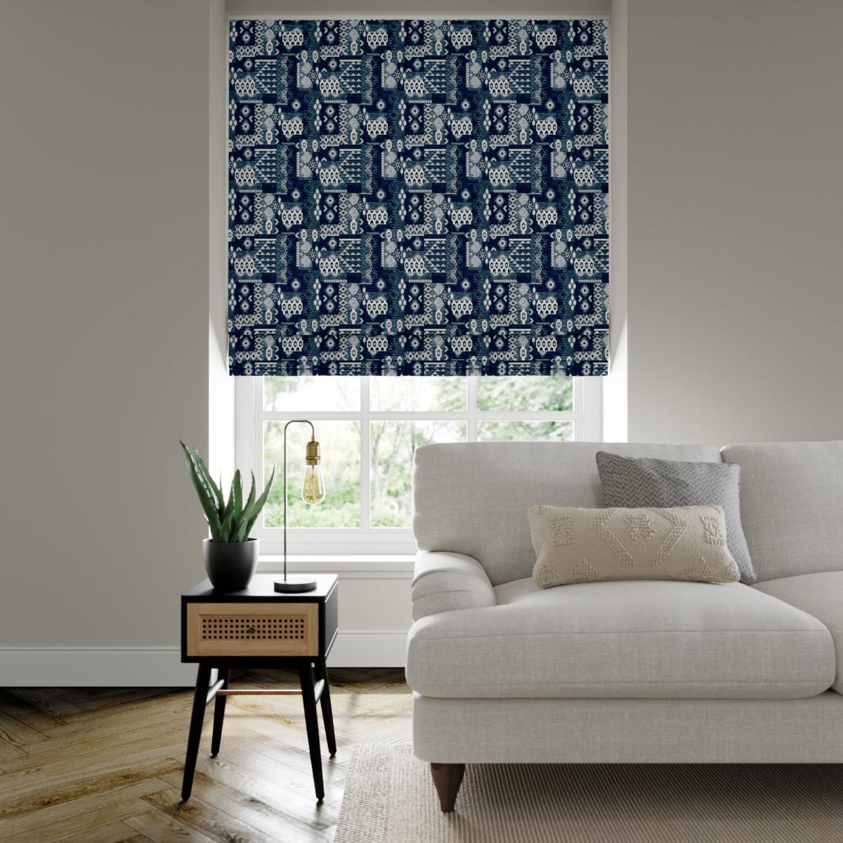 Montpellier Made to Measure Roman Blind Montpellier Indigo – image 1