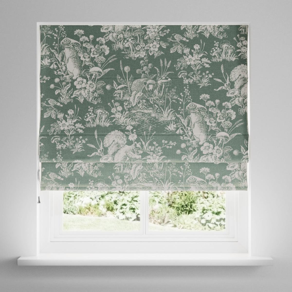 Fungi Forest Blackout Roman Blind Green – image 3