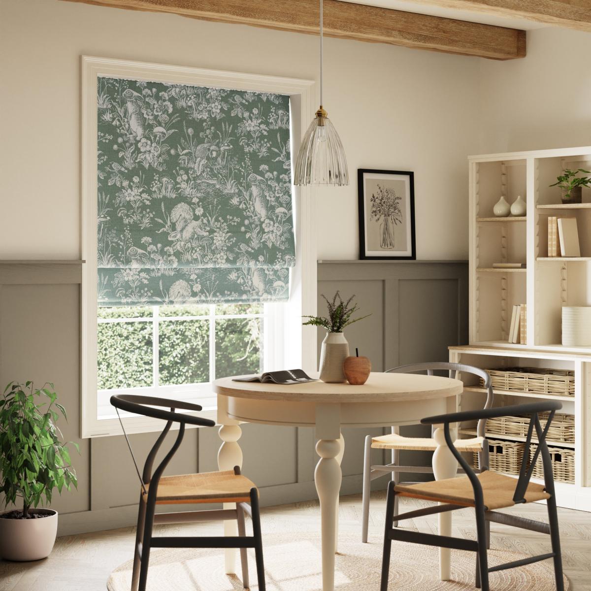 Fungi Forest Blackout Roman Blind Green – image 1