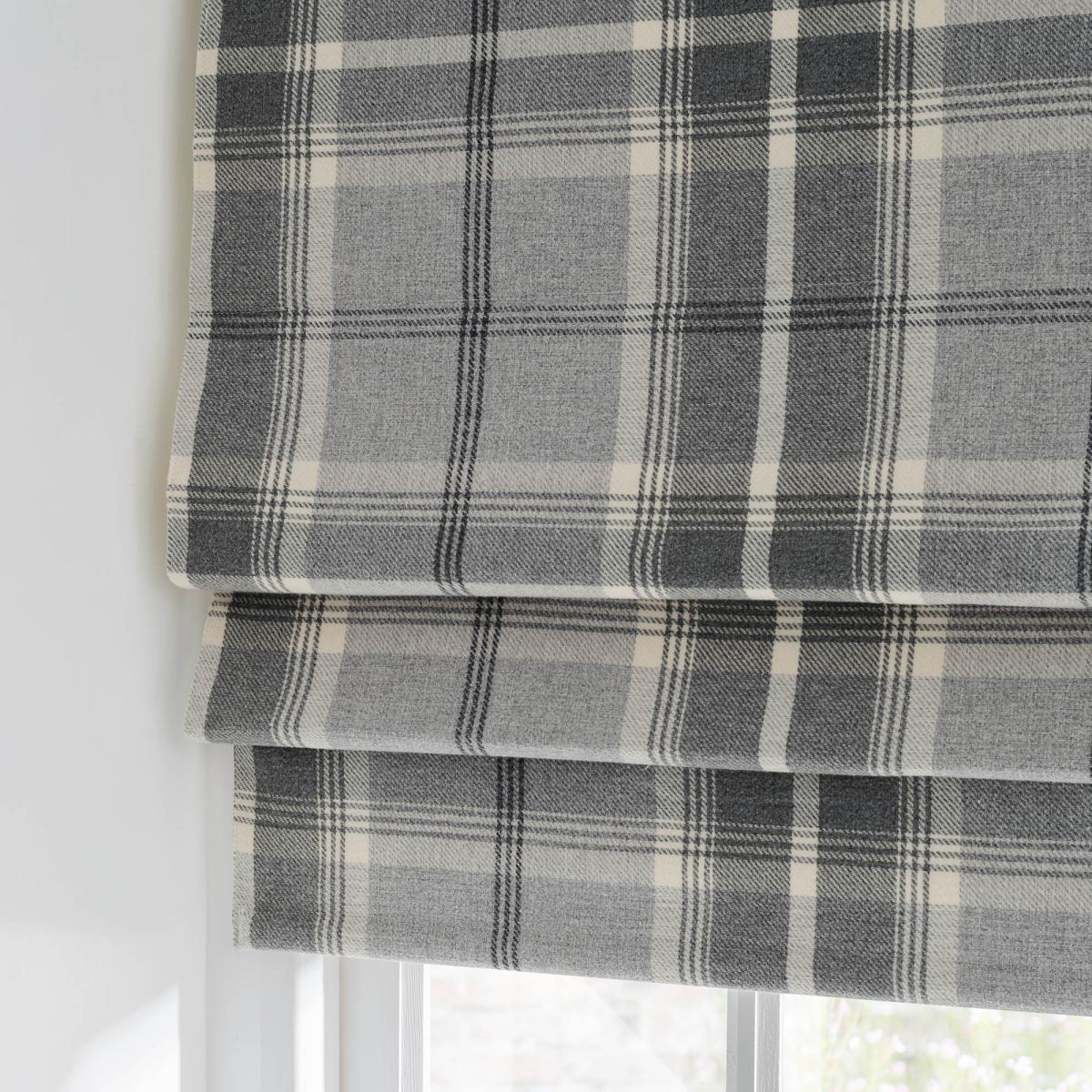 Highland Check Dove Grey Blackout Roman Blind Dove (Grey) – image 3