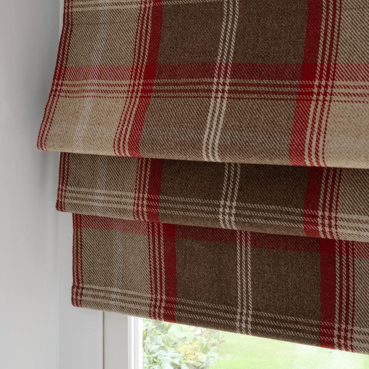 Highland Check Red Blackout Roman Blind Red / Brown – image 4