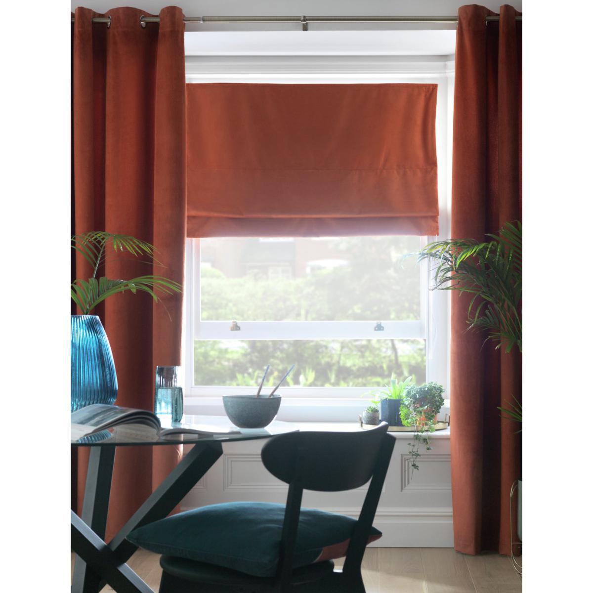 Habitat Velvet Blackout Roman Blind - 4ft - Burnt Orange – image 2