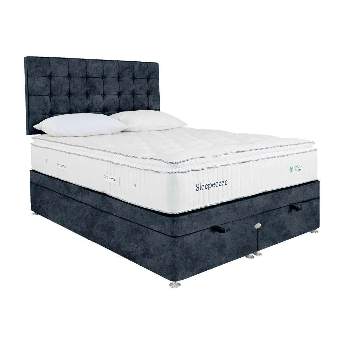 Sleepeezee - Natural Touch 2000 Pillowtop End Ottoman Divan Set - King Size - Daytona Ocean – image 1