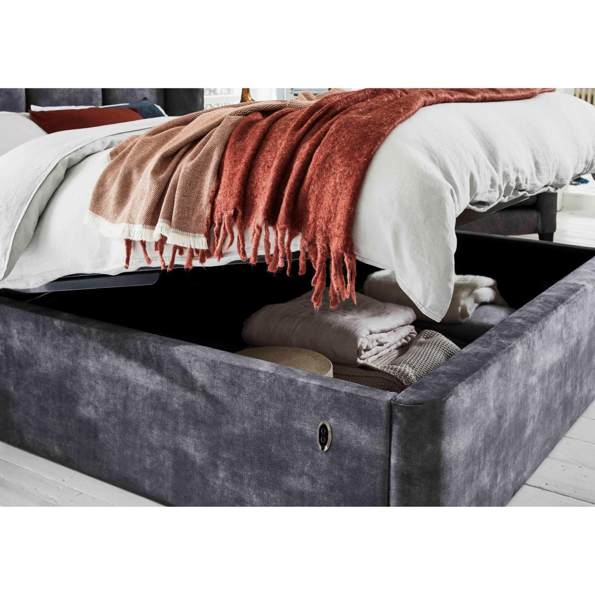 Shiva Electric Ottoman Bed Frame - King Size - Shetland Pebble – image 5