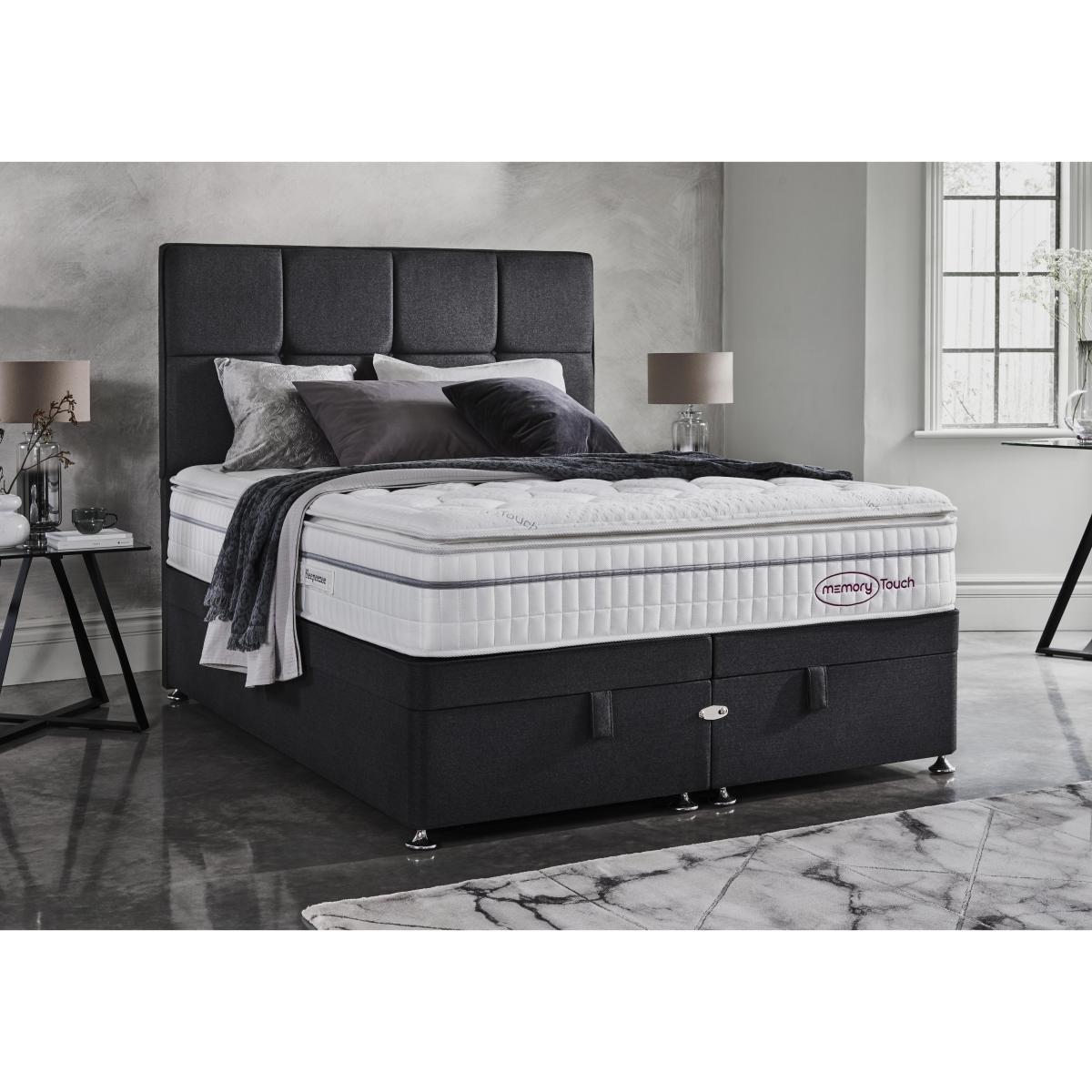 Sleepeezee - Memory Touch 2800 End-lift Ottoman Divan Set - King Size - Daytona Silver – image 3