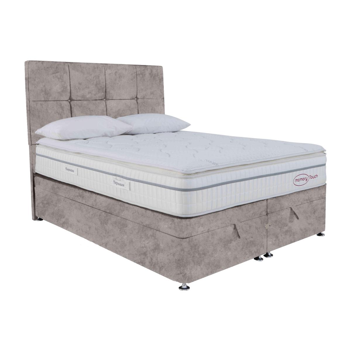 Sleepeezee - Memory Touch 2800 End-lift Ottoman Divan Set - King Size - Daytona Silver – image 1