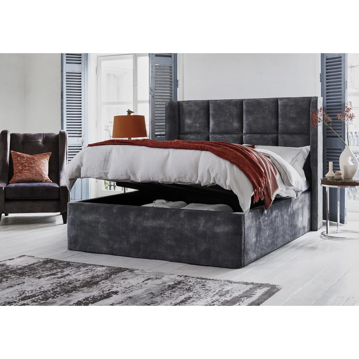 Shiva Ottoman Bed Frame - King Size - Brown – image 2