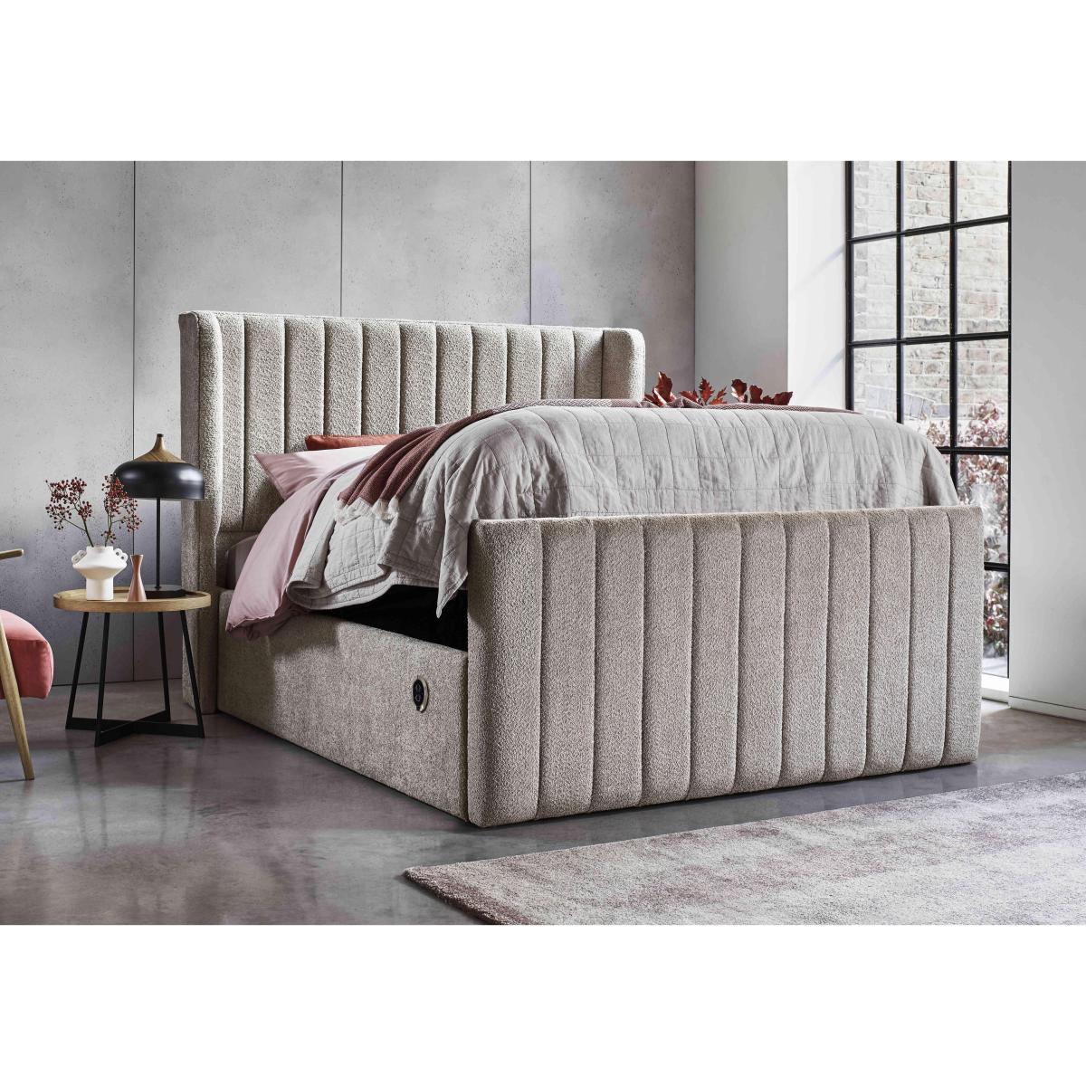 Eira High Foot End Electric Ottoman Bed Frame - King Size - Savannah Armour – image 2
