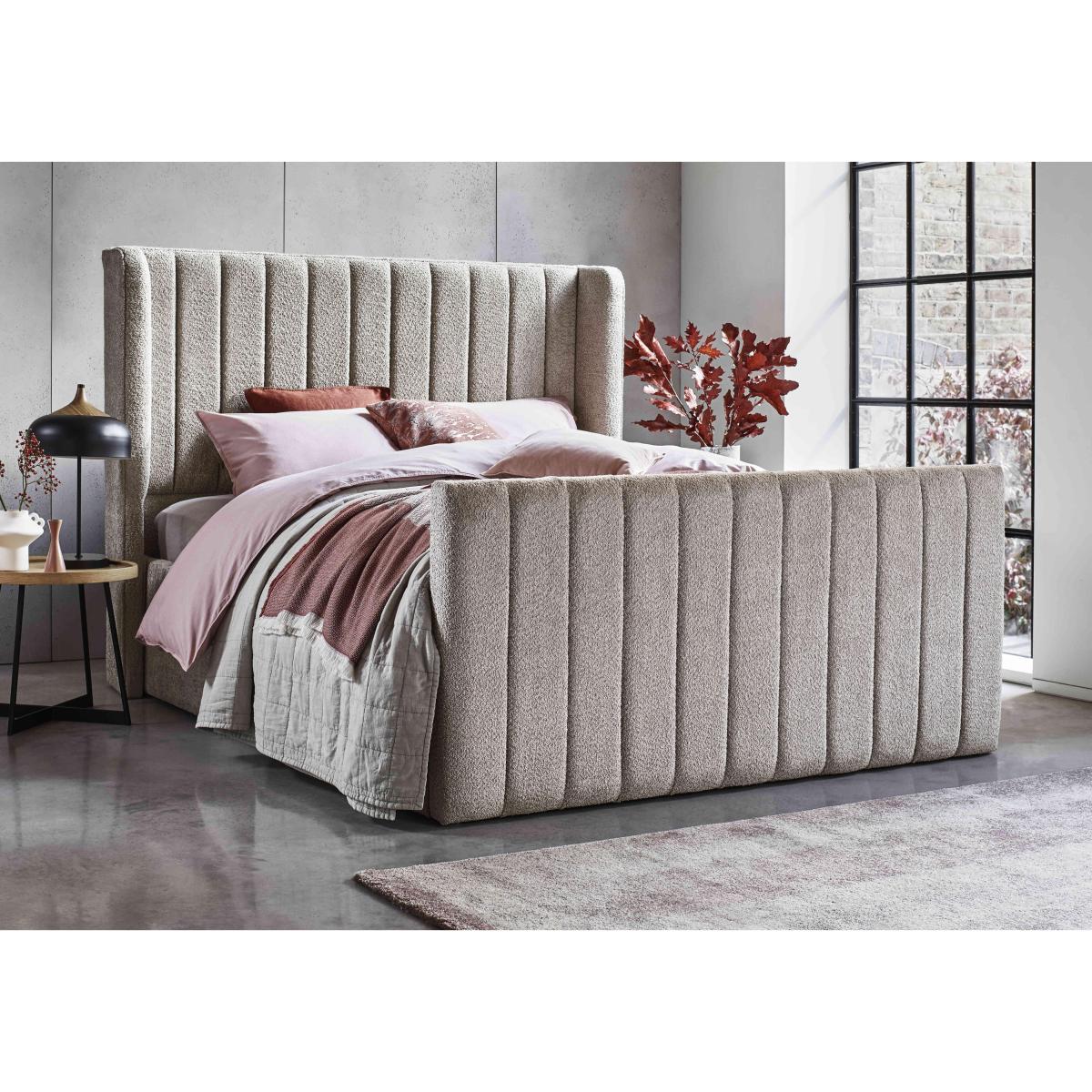 Eira High Foot End Electric Ottoman Bed Frame - King Size - Savannah Ocean – image 3