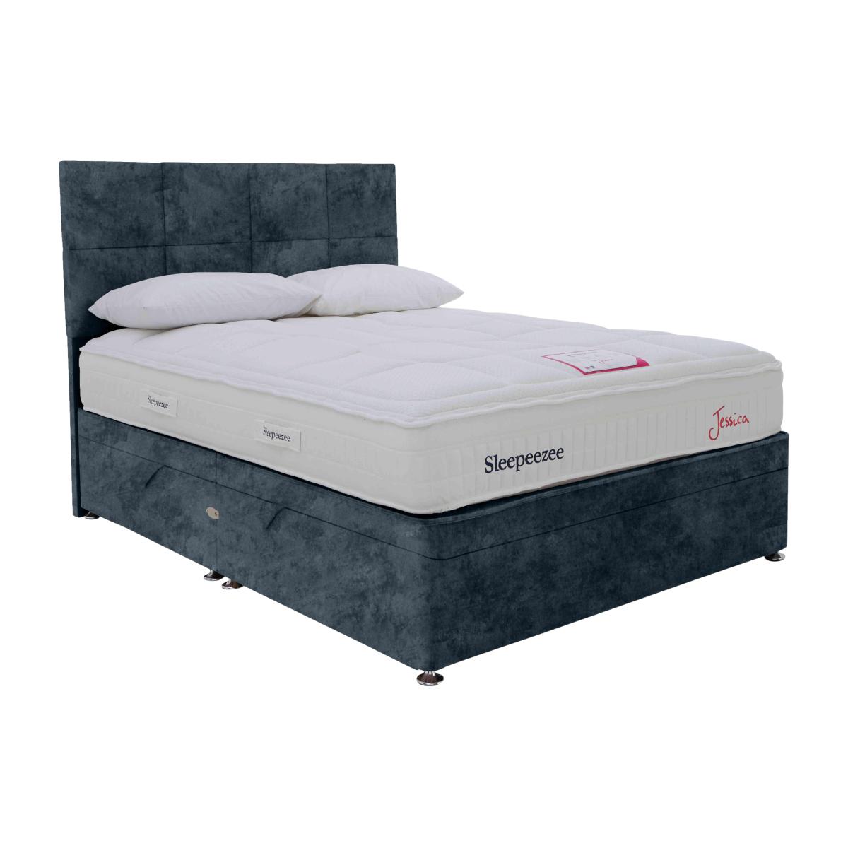 Sleepeezee - Jessica Side Ottoman Divan Set - King Size - Daytona Ocean – image 1