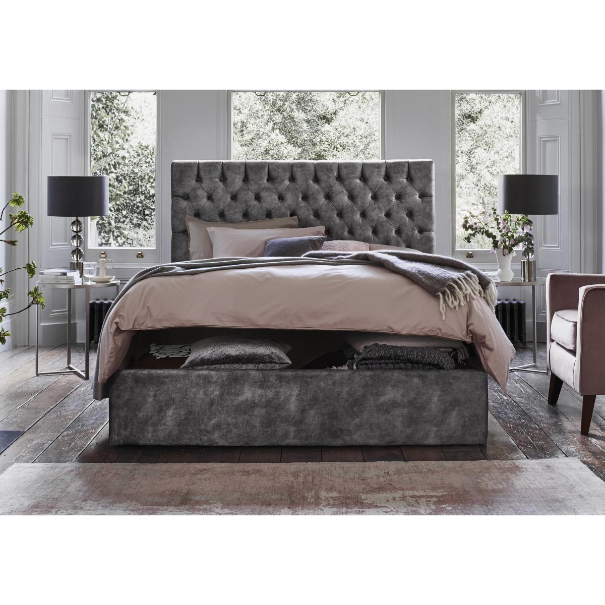 Sergio Ottoman Bed Frame - King Size - Smooth Midnight – image 2