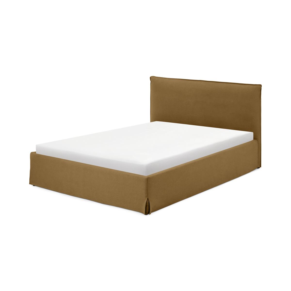 Orsa King Size Bed with Ottoman Storage, Earth Cotton & Linen mix – image 2