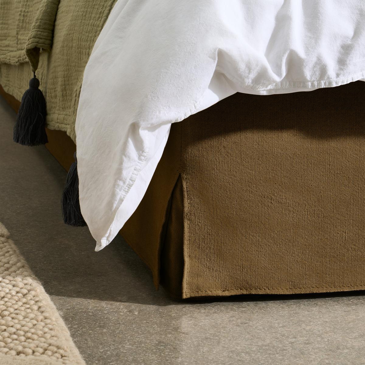 Orsa King Size Bed with Ottoman Storage, Earth Cotton & Linen mix – image 5