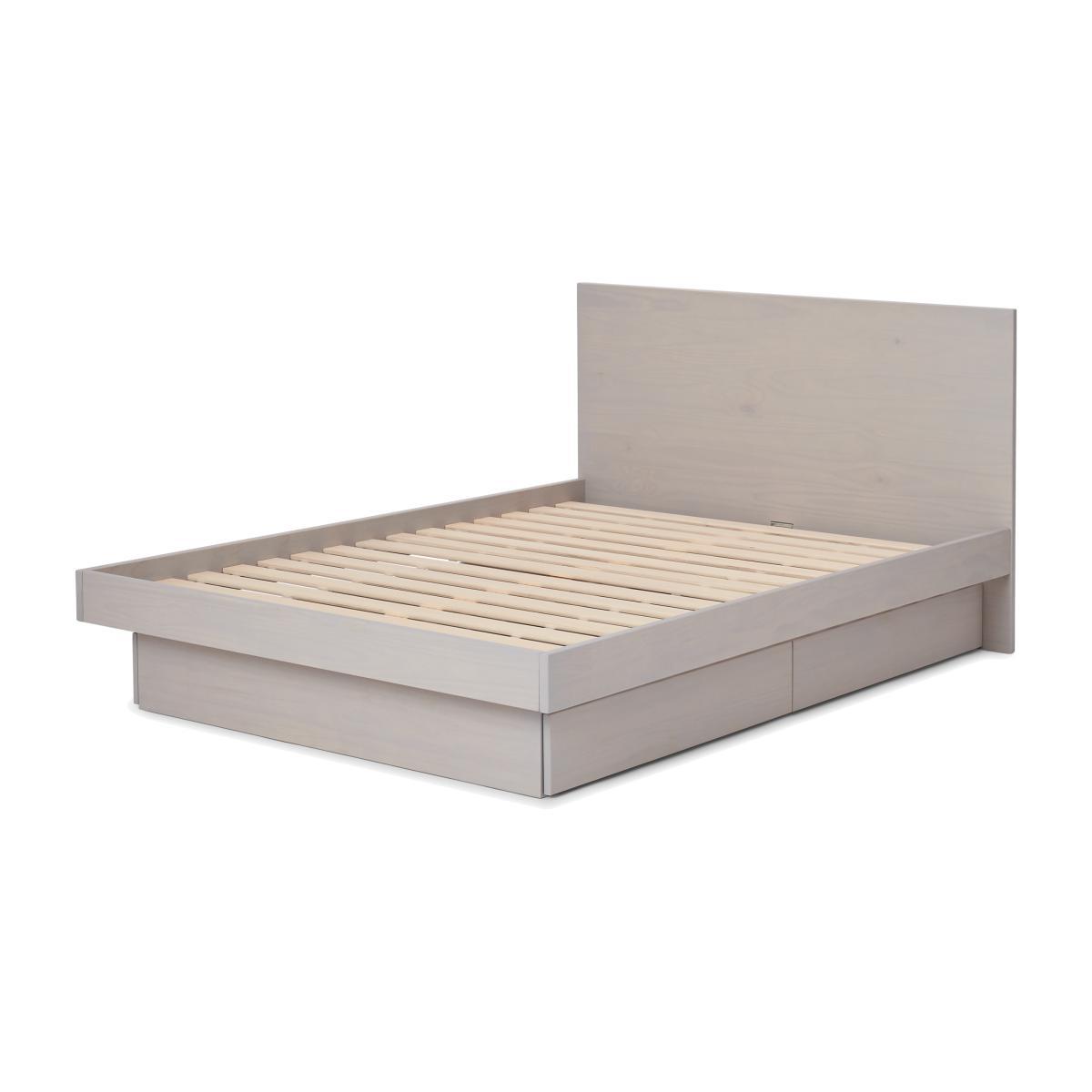 Meiko King Size Bed with Storage Drawers, Grey Wash Pine – image 1