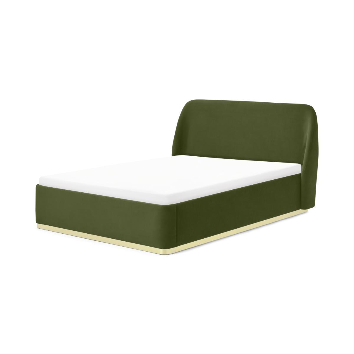 Trudy King Size Ottoman Storage Bed, Ivy Green Velvet & Brass – image 2