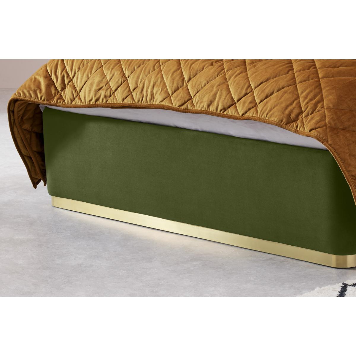 Trudy King Size Ottoman Storage Bed, Ivy Green Velvet & Brass – image 5