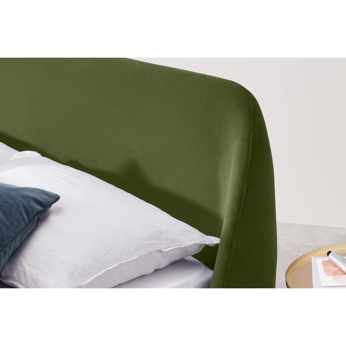 Trudy King Size Ottoman Storage Bed, Ivy Green Velvet & Brass – image 7