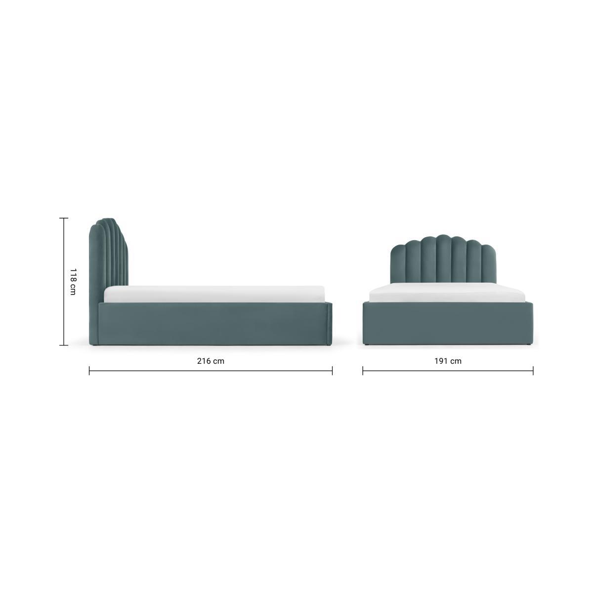 Delia Super King Size Ottoman Storage Bed, Marine Green Velvet – image 10