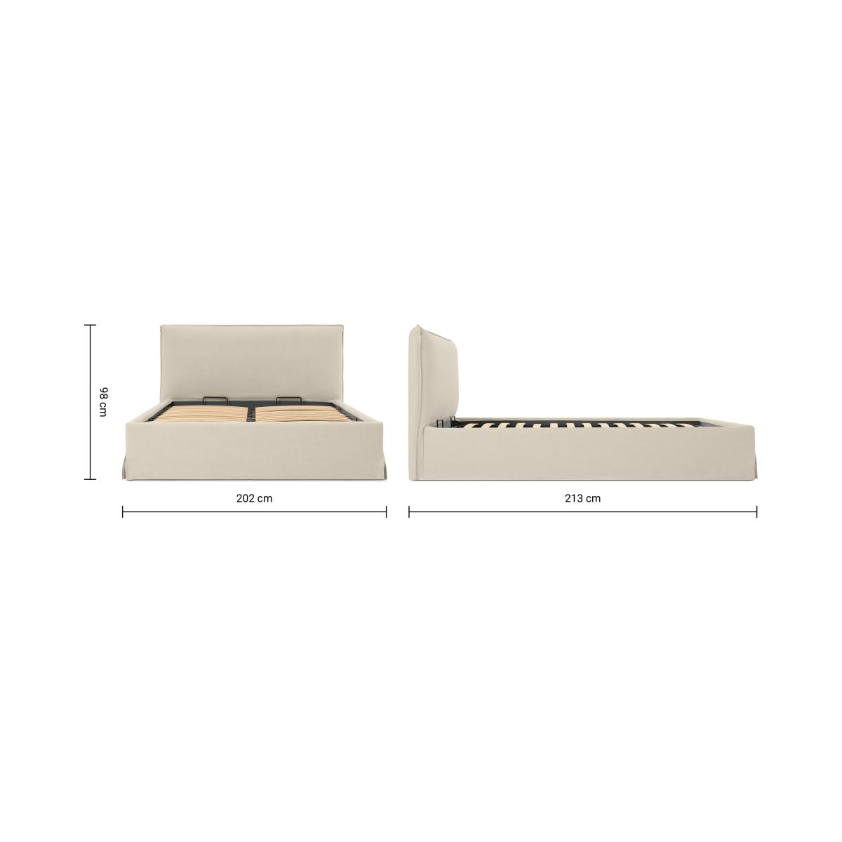 Orsa Super King Size Bed with Ottoman Storage, Oat Cotton & Linen Mix – image 3