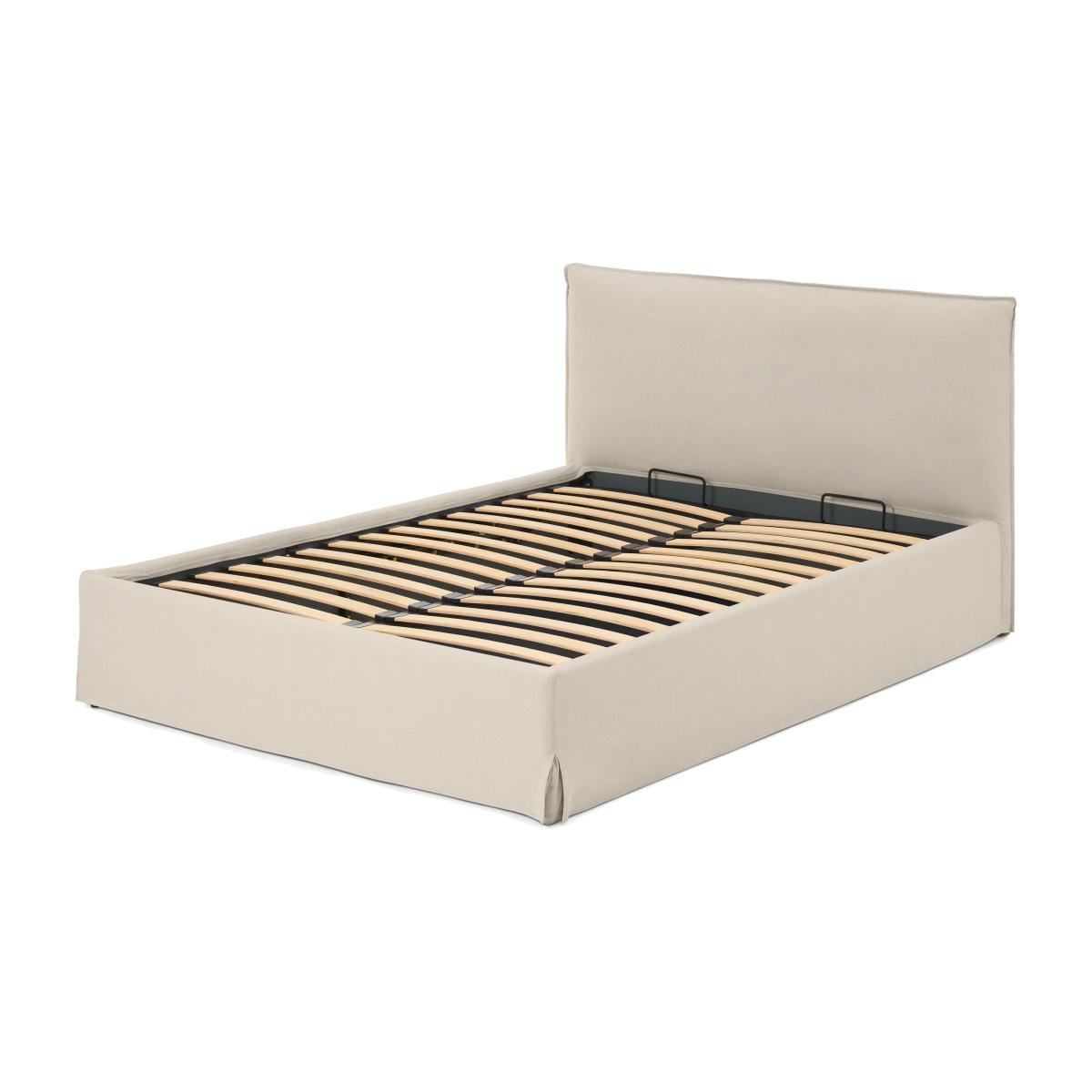 Orsa Super King Size Bed with Ottoman Storage, Oat Cotton & Linen Mix – image 1