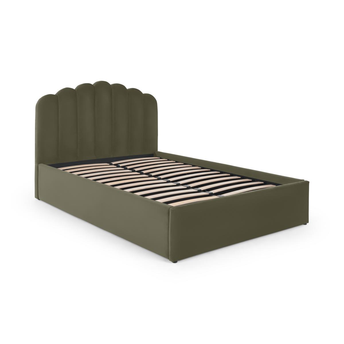 Delia King Size Ottoman Storage Bed, Sycamore Green Velvet – image 3