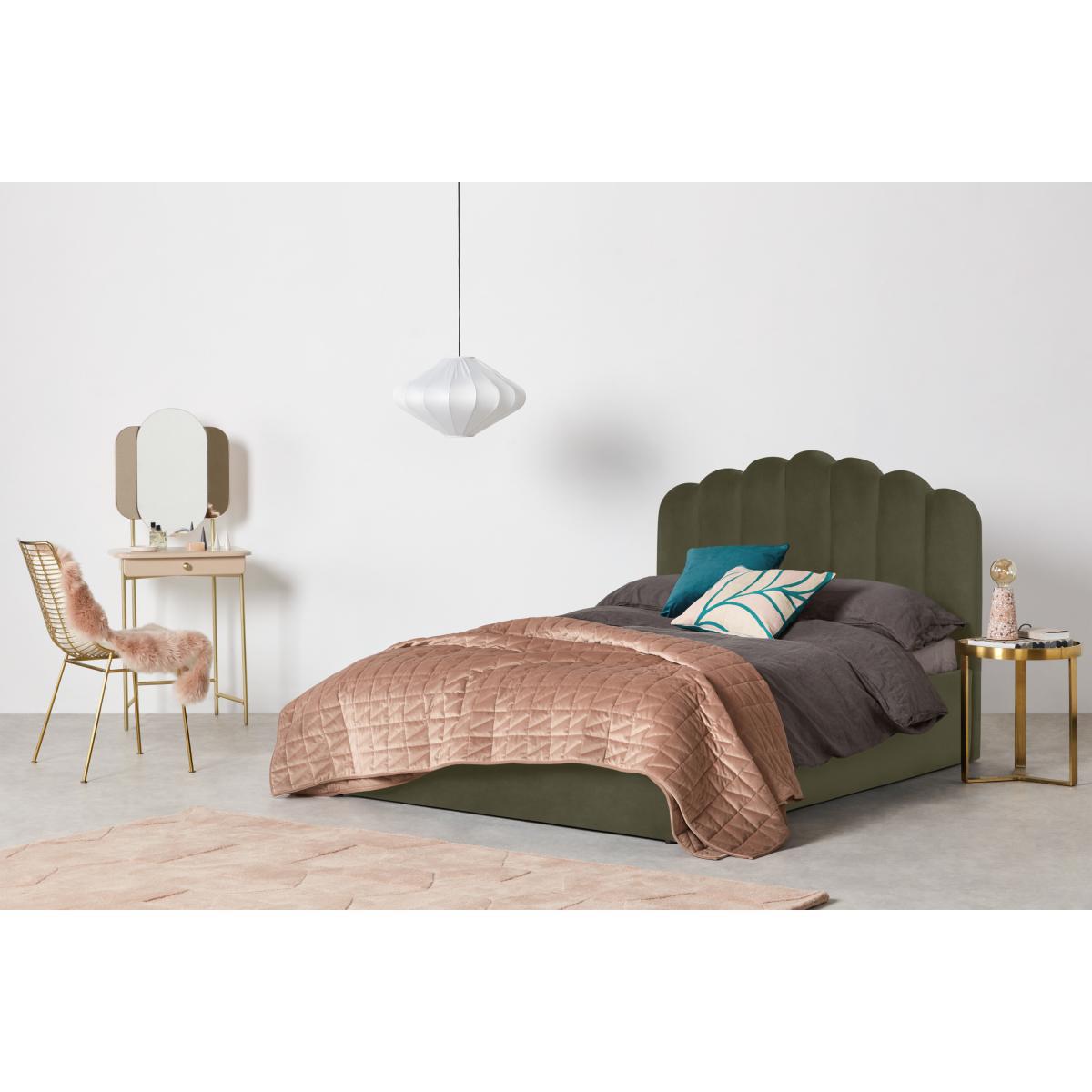 Delia King Size Ottoman Storage Bed, Sycamore Green Velvet – image 4
