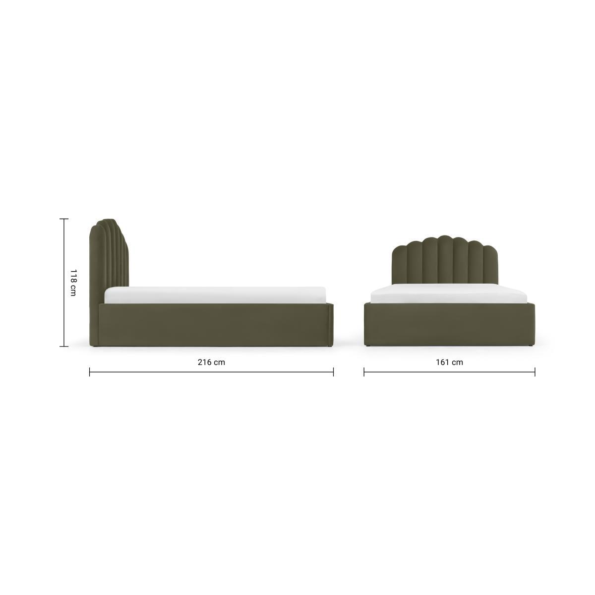 Delia King Size Ottoman Storage Bed, Sycamore Green Velvet – image 10