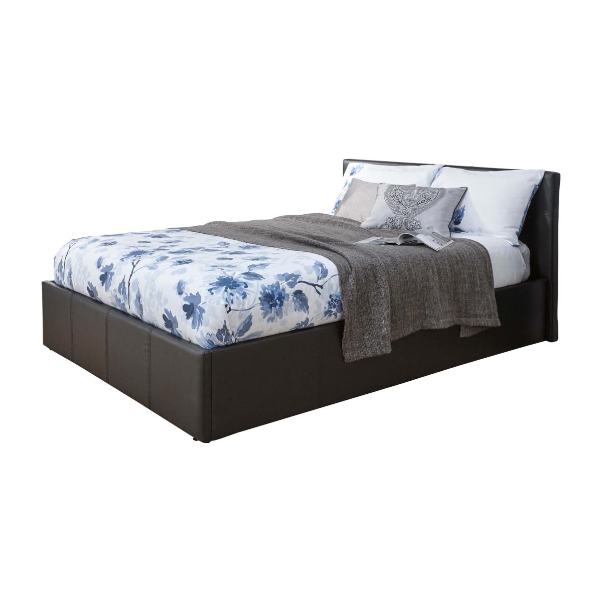 End Lift Ottoman Bed - Black PU / King – image 1