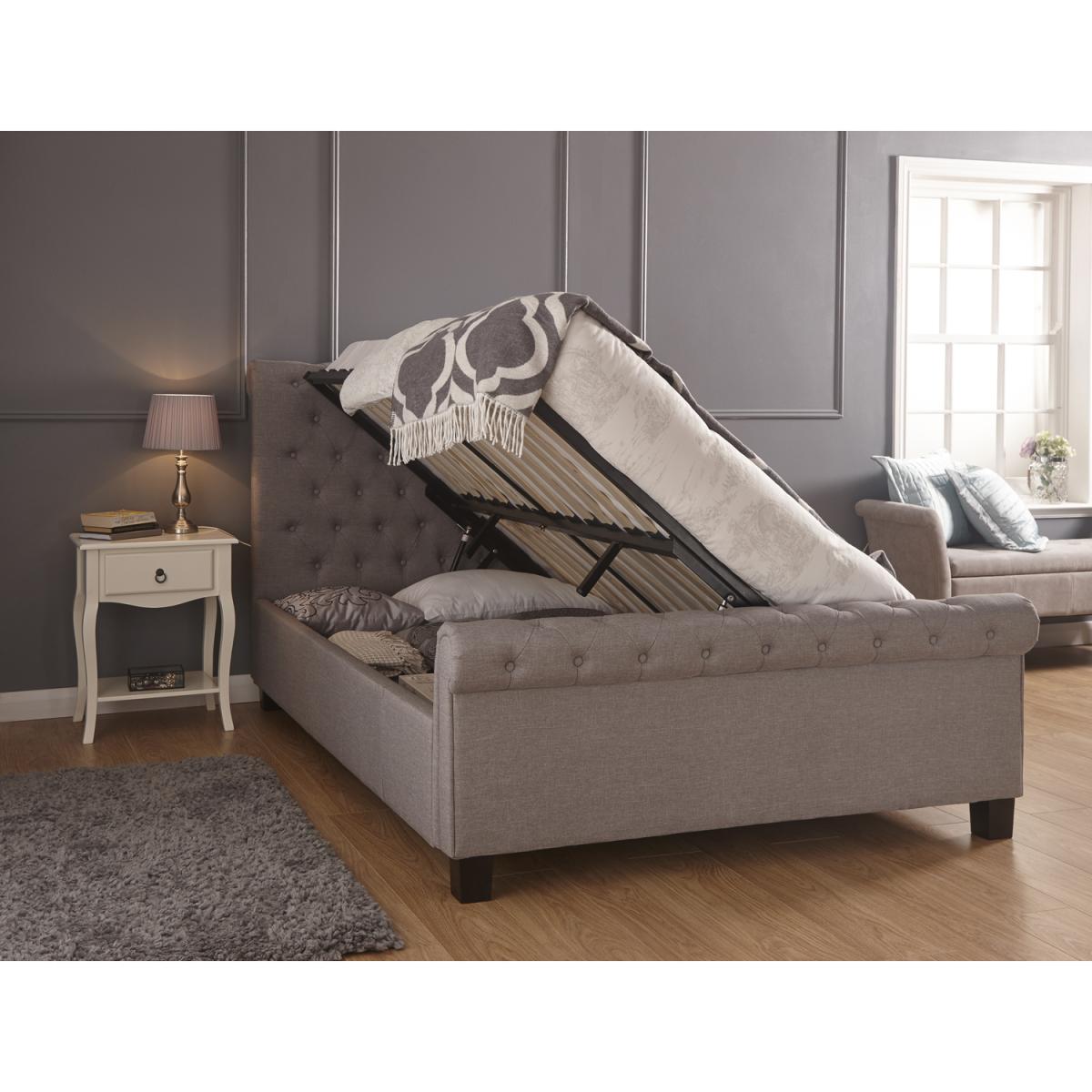 Layla Storage Ottoman Bed Frame - Silver / King – image 2