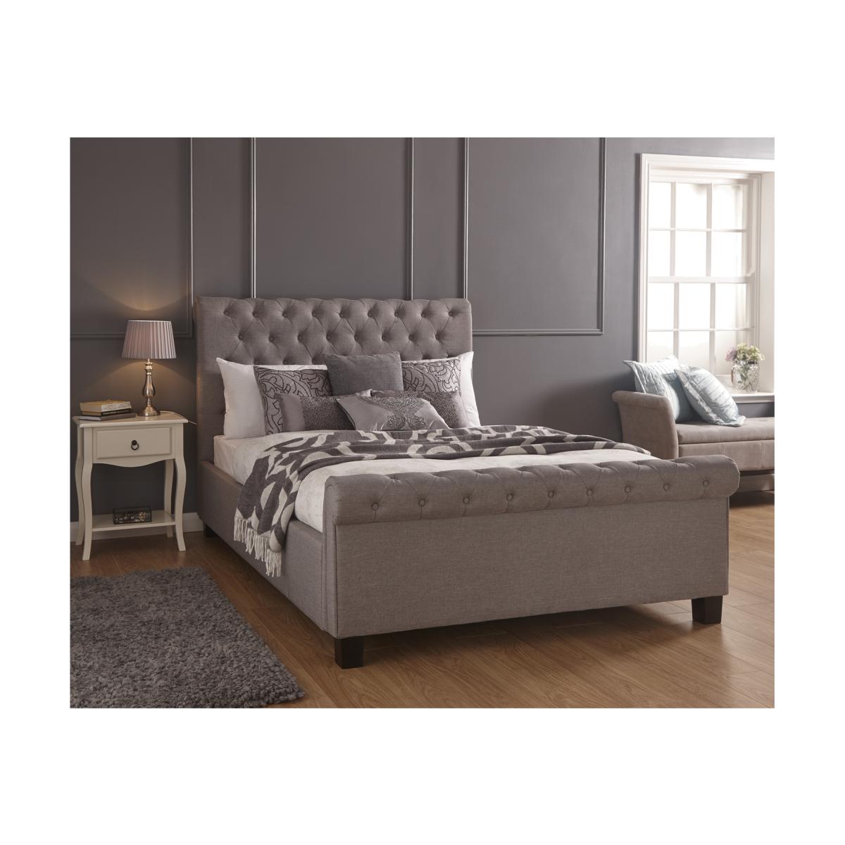 Layla Storage Ottoman Bed Frame - Silver / King – image 1