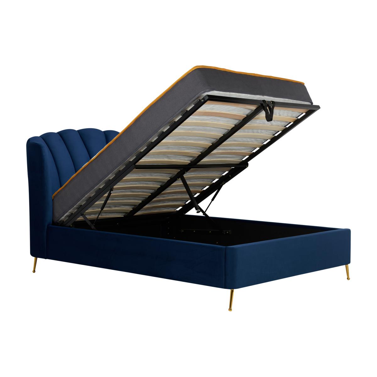 Lottie King Ottoman Bed - Midnight Blue