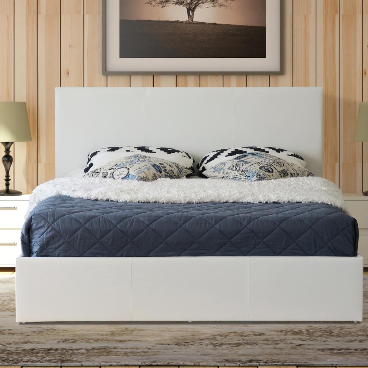 Faux Leather Ottoman Storage Bed - Black / King – image 3