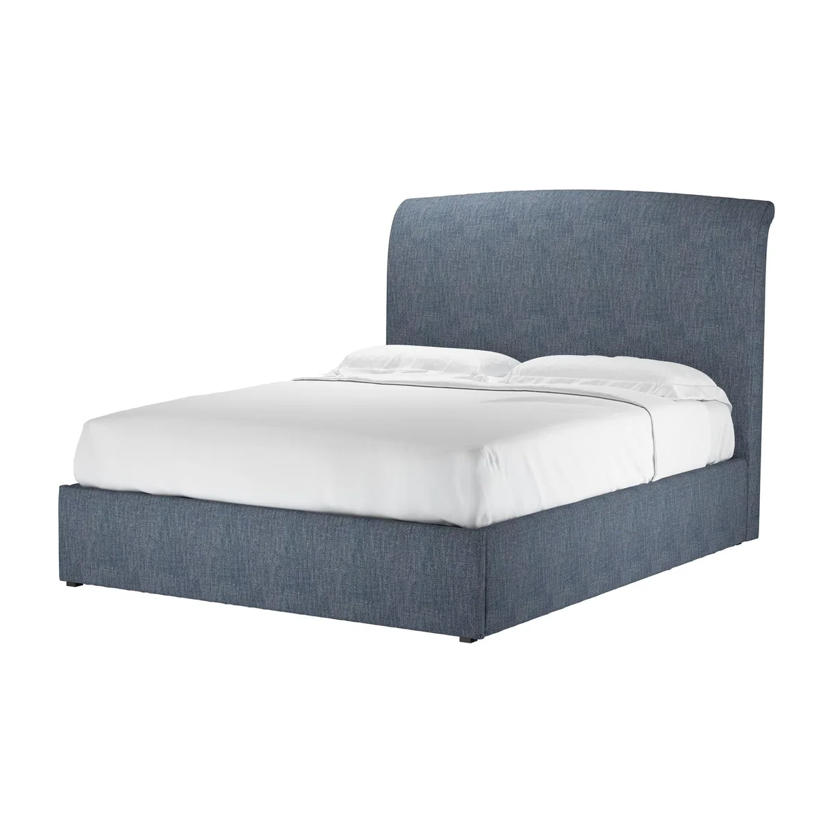 Thea King Ottoman Bed in Azure Florence Textured Weave