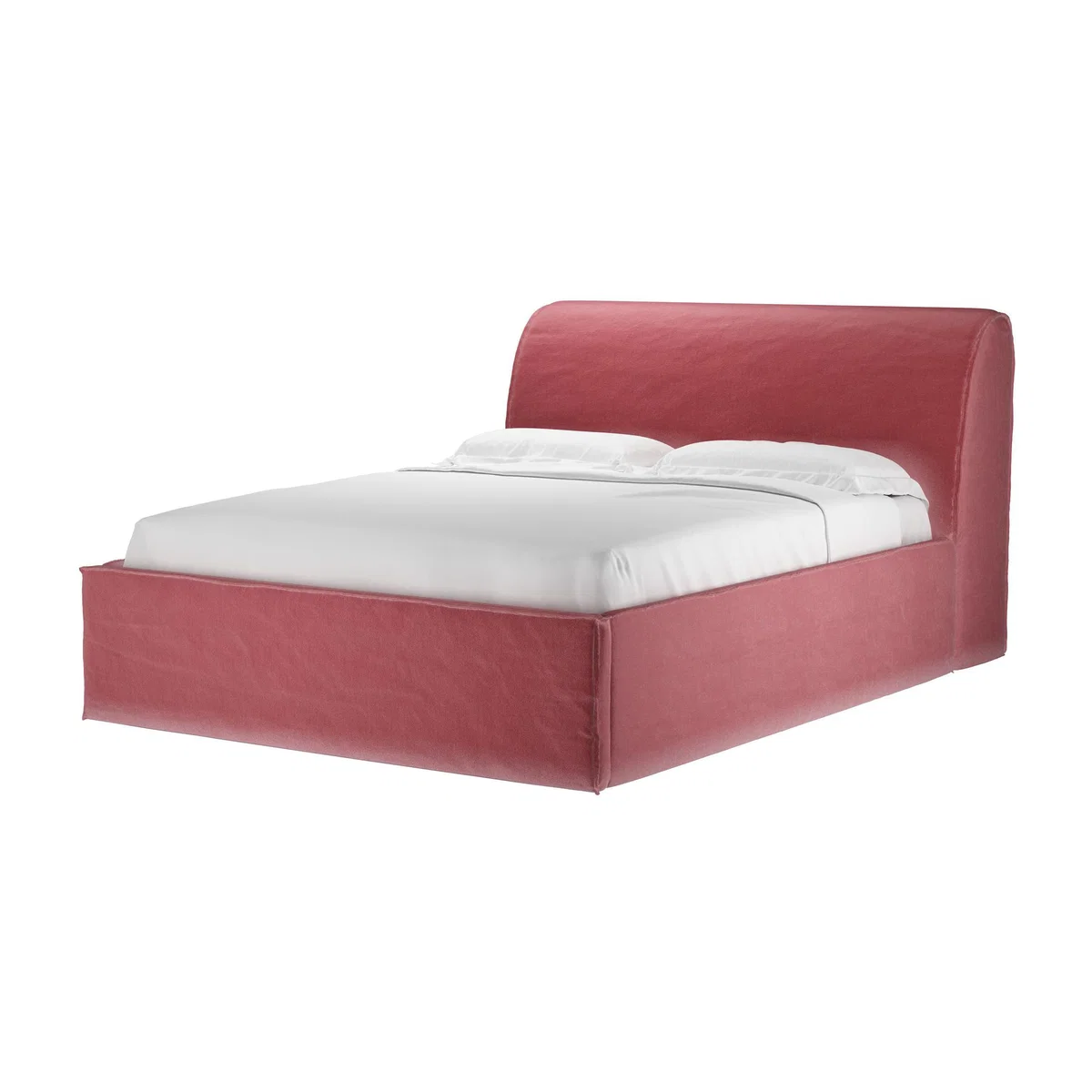 Charlie King Ottoman Bed in Dusty Rose Cotton Matt Velvet - sofa.com – image 1