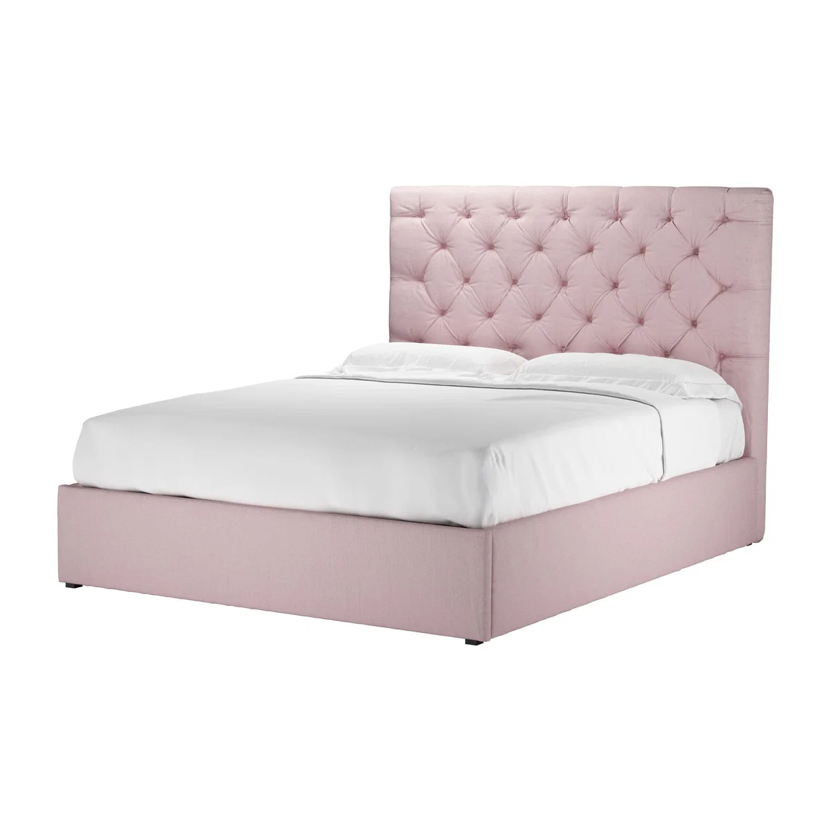 Rosalie 130cm King Ottoman Bed in Powder Pink Brushed Linen Cotton - sofa.com – image 1