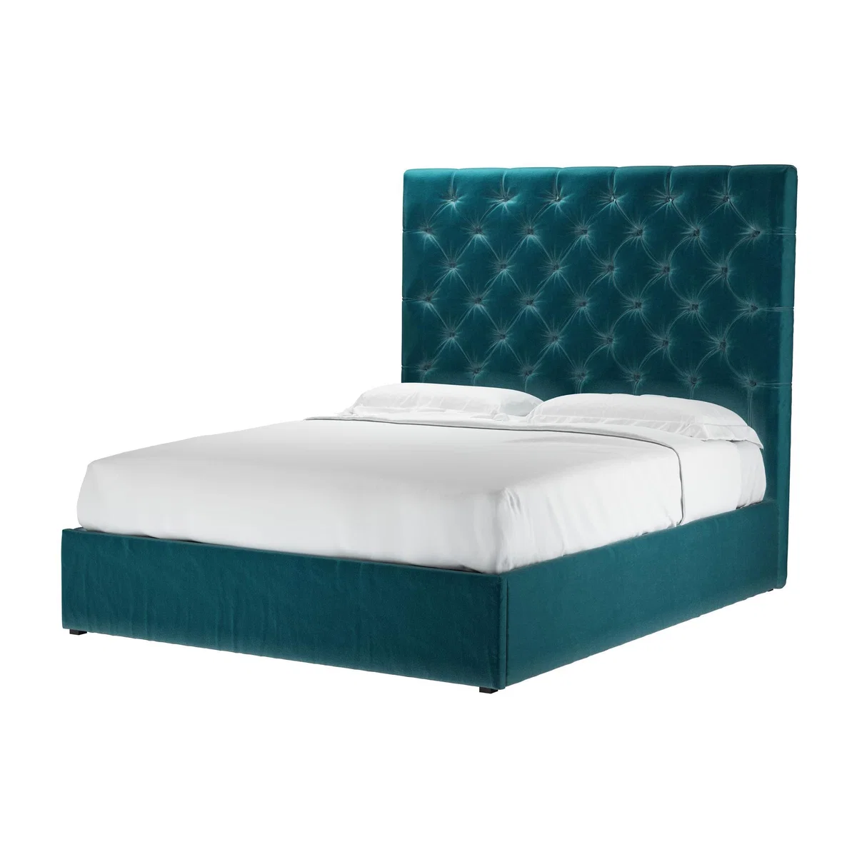 Rosalie 150cm King Ottoman Bed in Deep Turquoise Cotton Matt Velvet - sofa.com – image 1