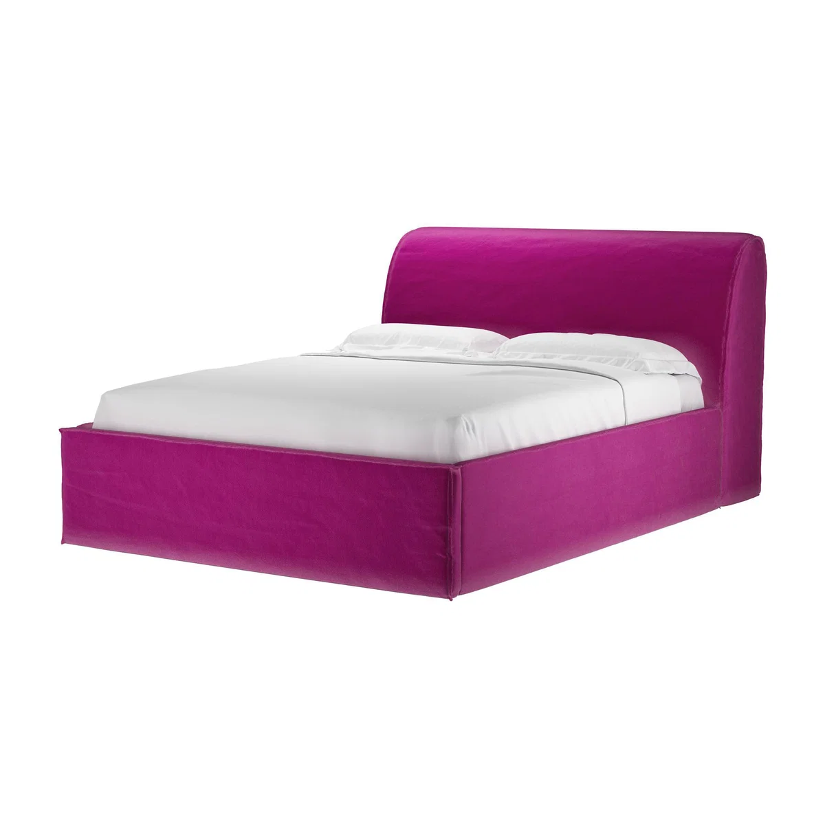 Charlie King Ottoman Bed in Peony Cotton Matt Velvet - sofa.com – image 1