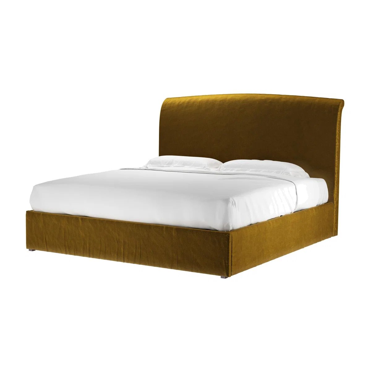 Thea Super King Ottoman Bed in Nefertiti Gold Cotton Matt Velvet - sofa.com