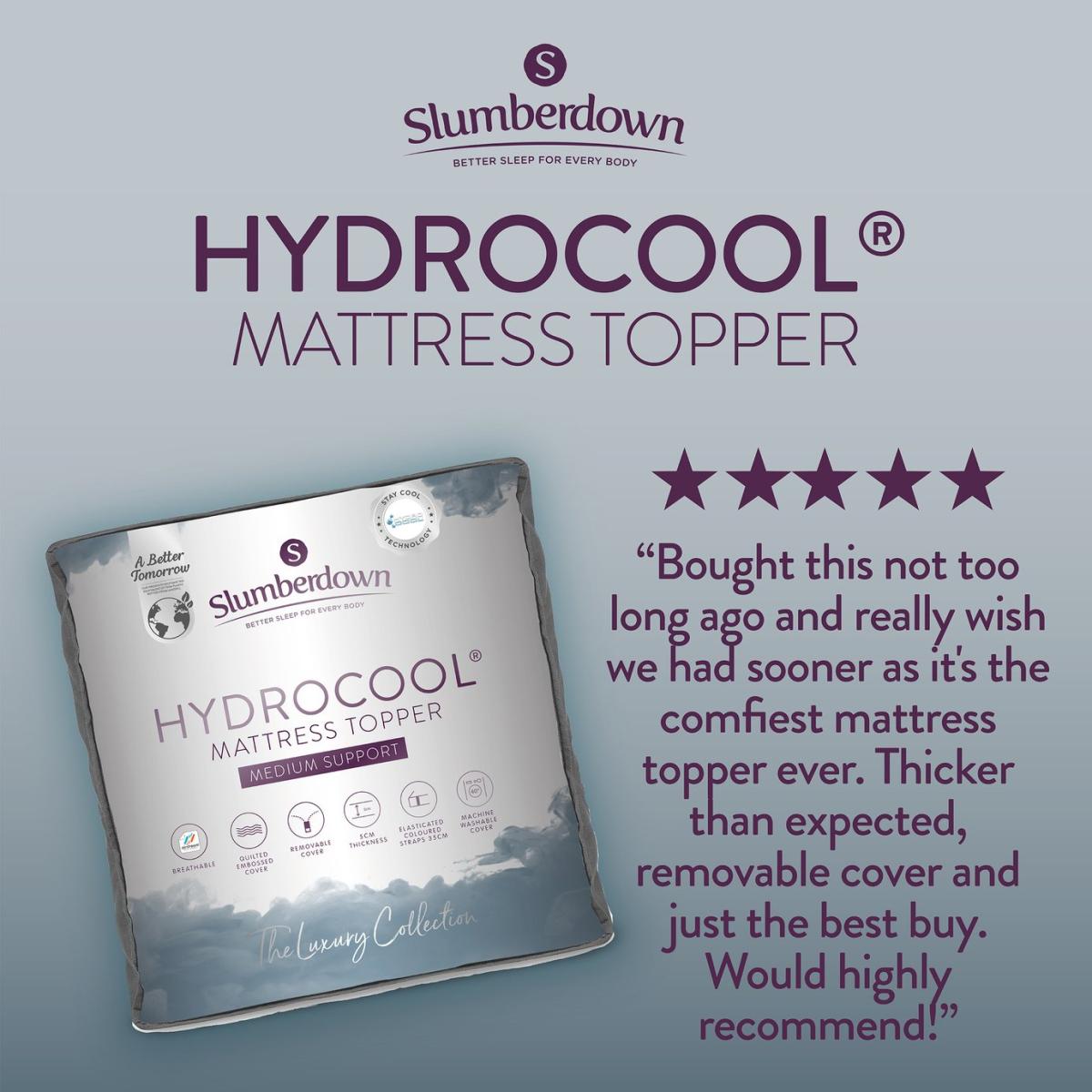Slumberdown Hydrocool Medium Support Mattress Topper -Double – image 2