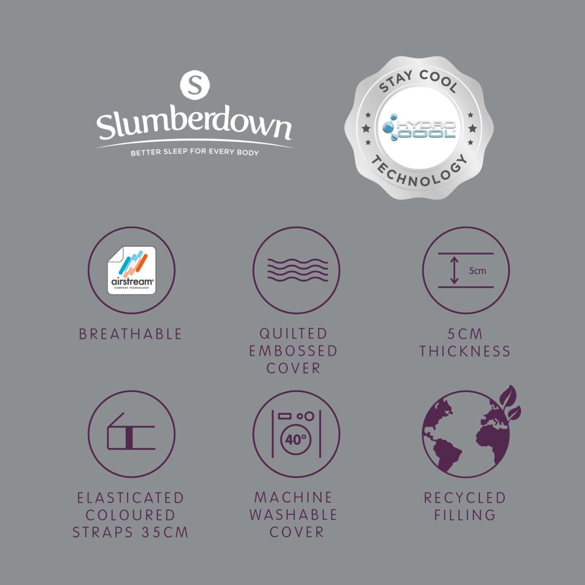 Slumberdown Hydrocool Medium Support Mattress Topper -Double – image 16