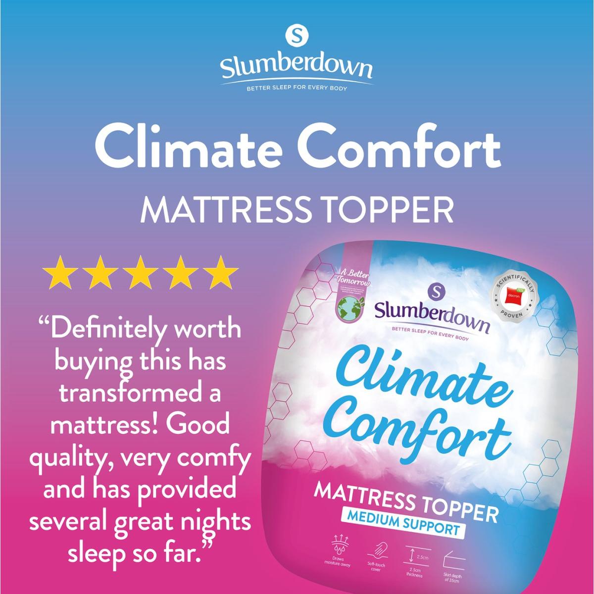 Slumberdown Climate Comfort Mattress Topper - Double – image 2