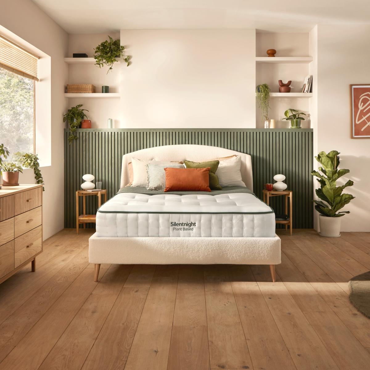 Downtown Silentnight Flora Plant Based Mattress and Slimline Divan Set - Double - 135cm - 2 Drawer - Premium Fabric, Flax – image 2