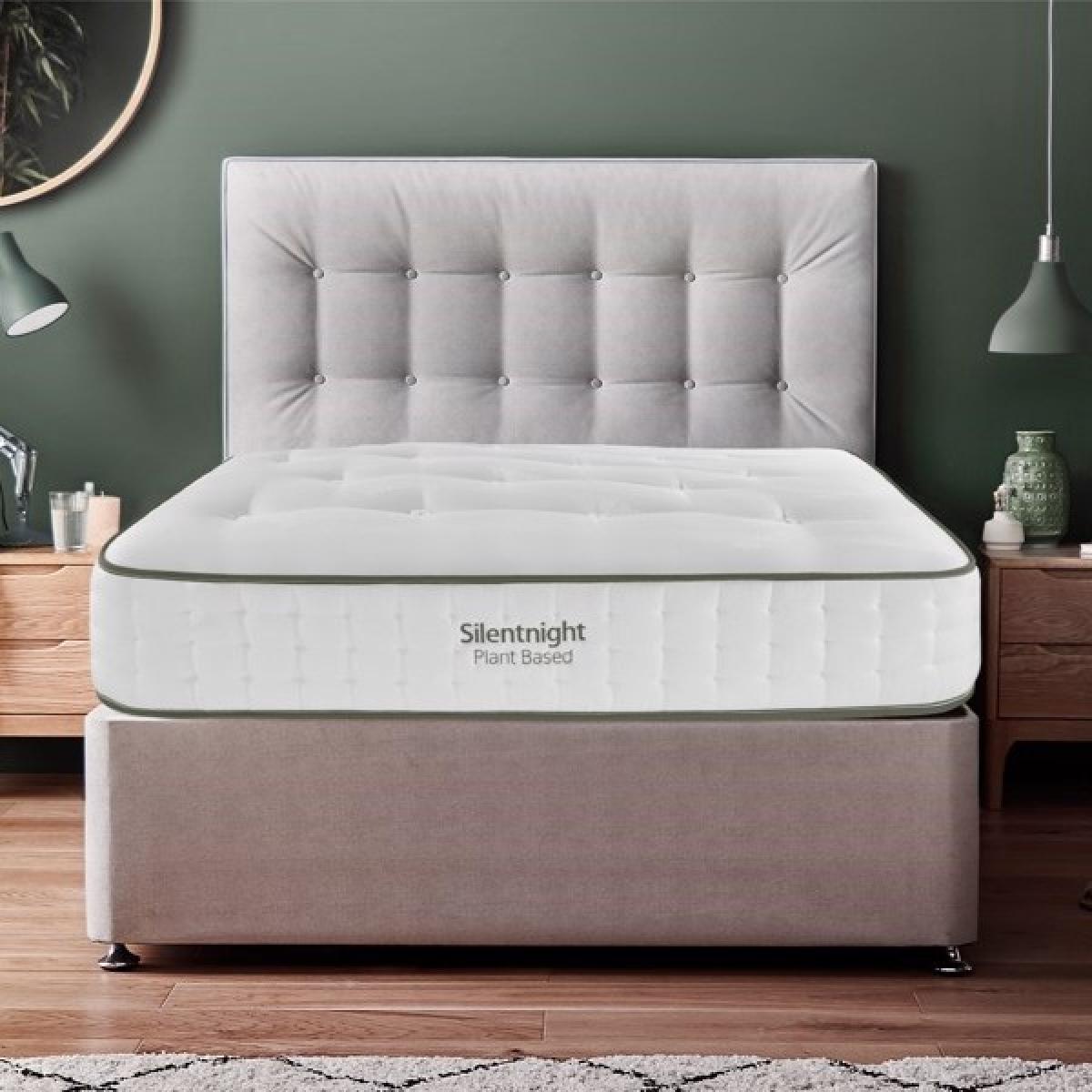 Downtown Silentnight Flora Mattress and Divan Set - Double - 135cm - None - Standard Fabric, Flax – image 2