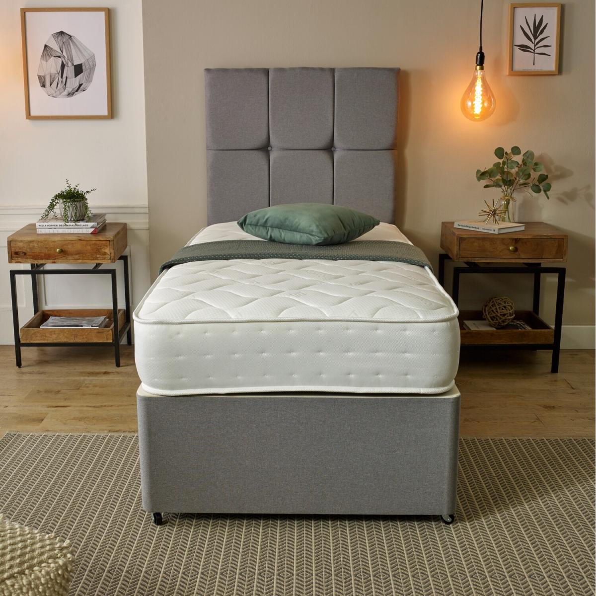 Starlight Beds 22cm Deep Handle with Memory foam and 1000 Pocket Spring Mattress - White / Double / Fabric Memory Foam Polyester – image 2